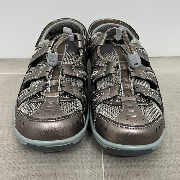 Orthofeet Verona Womens 8B Pewter Adjustable Sandals Comfort Orthopedic Shoes - Picture 2 of 7